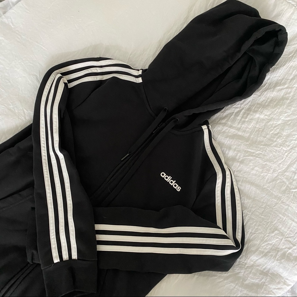 ADIDAS COTTON ZIP UP HOODED JACKET